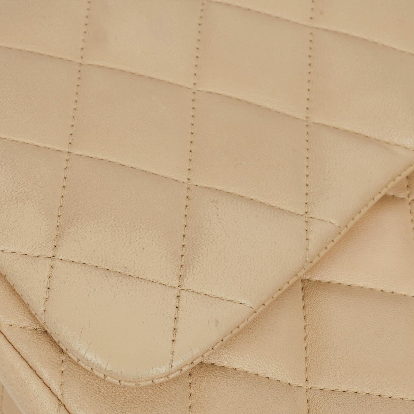 Chanel Jumbo Classic Single Flap Bag Quilted Lambskin Silver -Toned Hardware