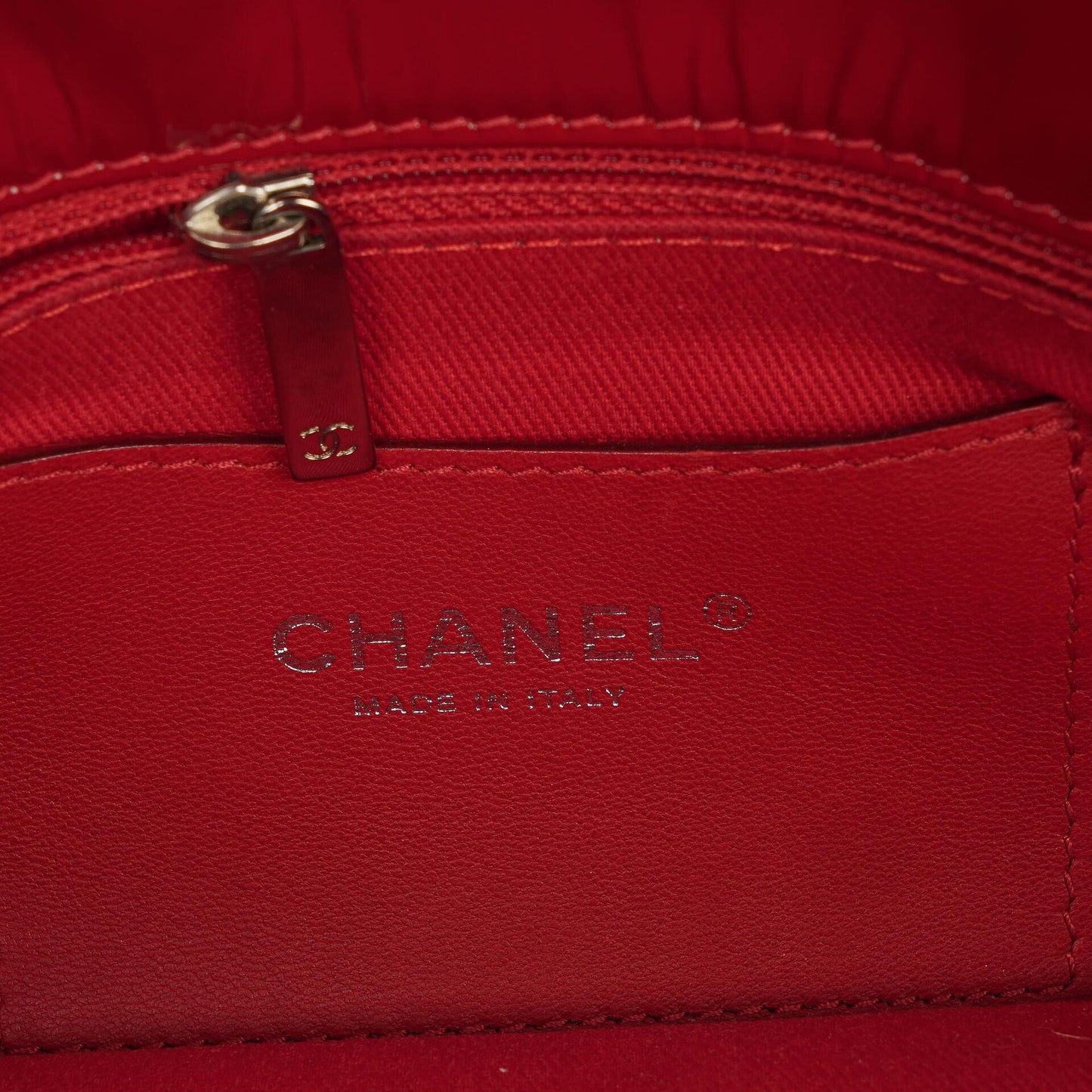 Chanel Just Mademoiselle Red Patent Quilted Bowling Bag