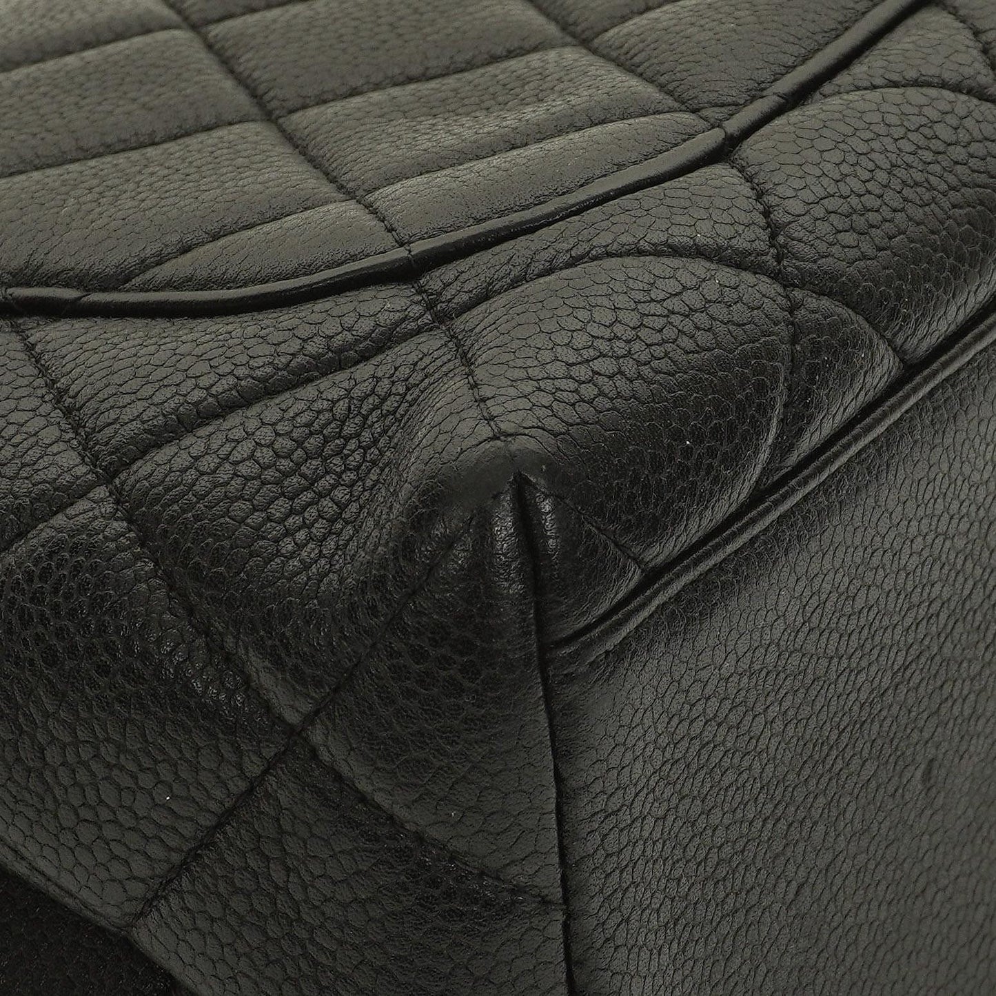 Chanel Kelly Black Quilted Caviar Leather Top Handle Bag With 24K Gold-Plated Hardware, 1996-1997