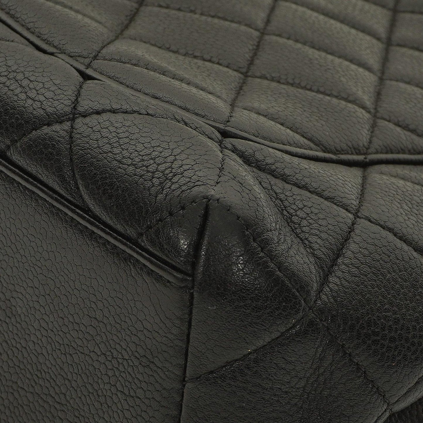 Chanel Kelly Black Quilted Caviar Leather Top Handle Bag With 24K Gold-Plated Hardware, 1996-1997