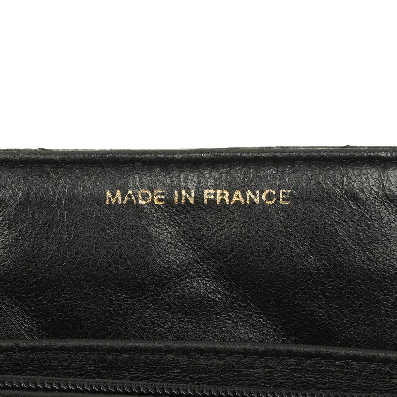 Chanel Kelly Black Quilted Caviar Leather Top Handle Bag With 24K Gold-Plated Hardware, 1996-1997