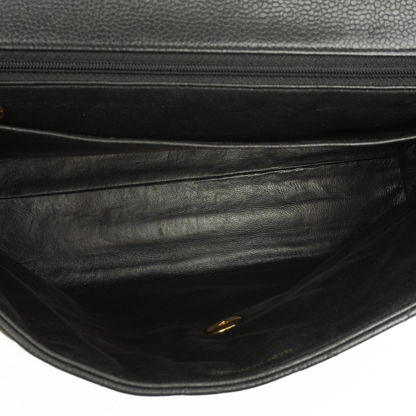 Chanel Kelly Black Quilted Caviar Leather Top Handle Bag With 24K Gold-Plated Hardware, 1996-1997