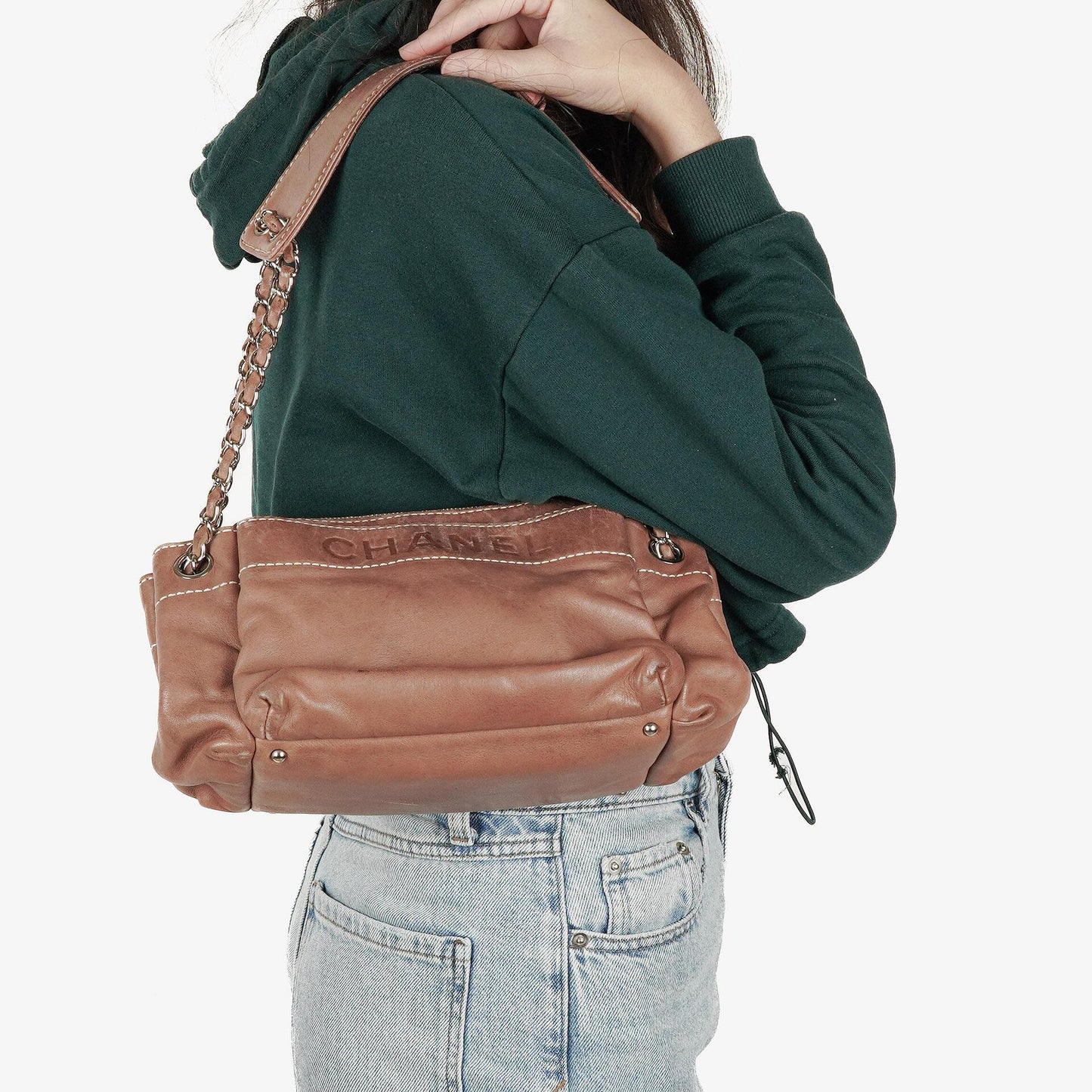 Chanel Lambskin Lax Accordion Hobo Bag