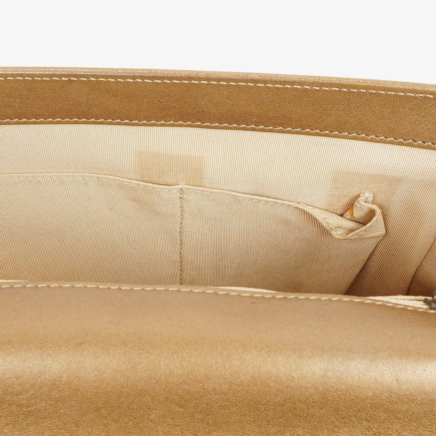 Chanel Large Boy Gold Metalic Quilted Flap Bag With Aged Gold Hardware