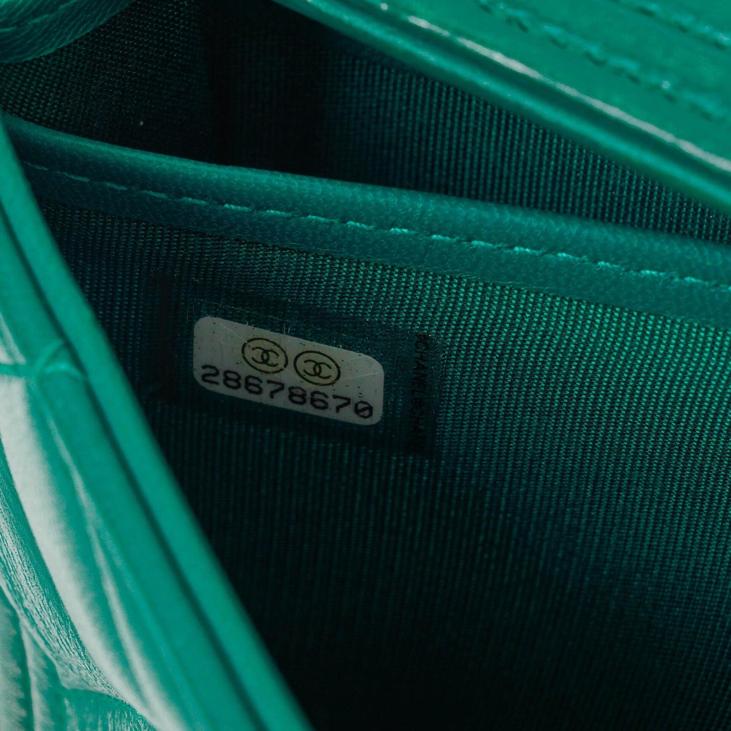 Chanel Large Boy Gusset Metallic Turquoise Lambskin Quilted Flap Wallet