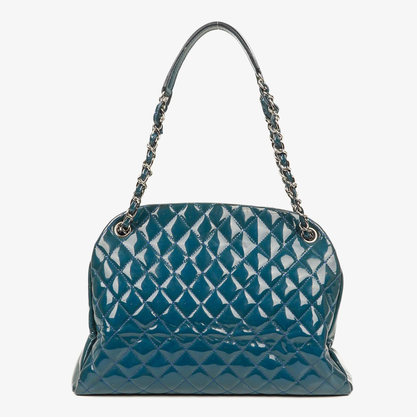 Chanel Large Just Mademoiselle Patent Quilted Bowling Bag