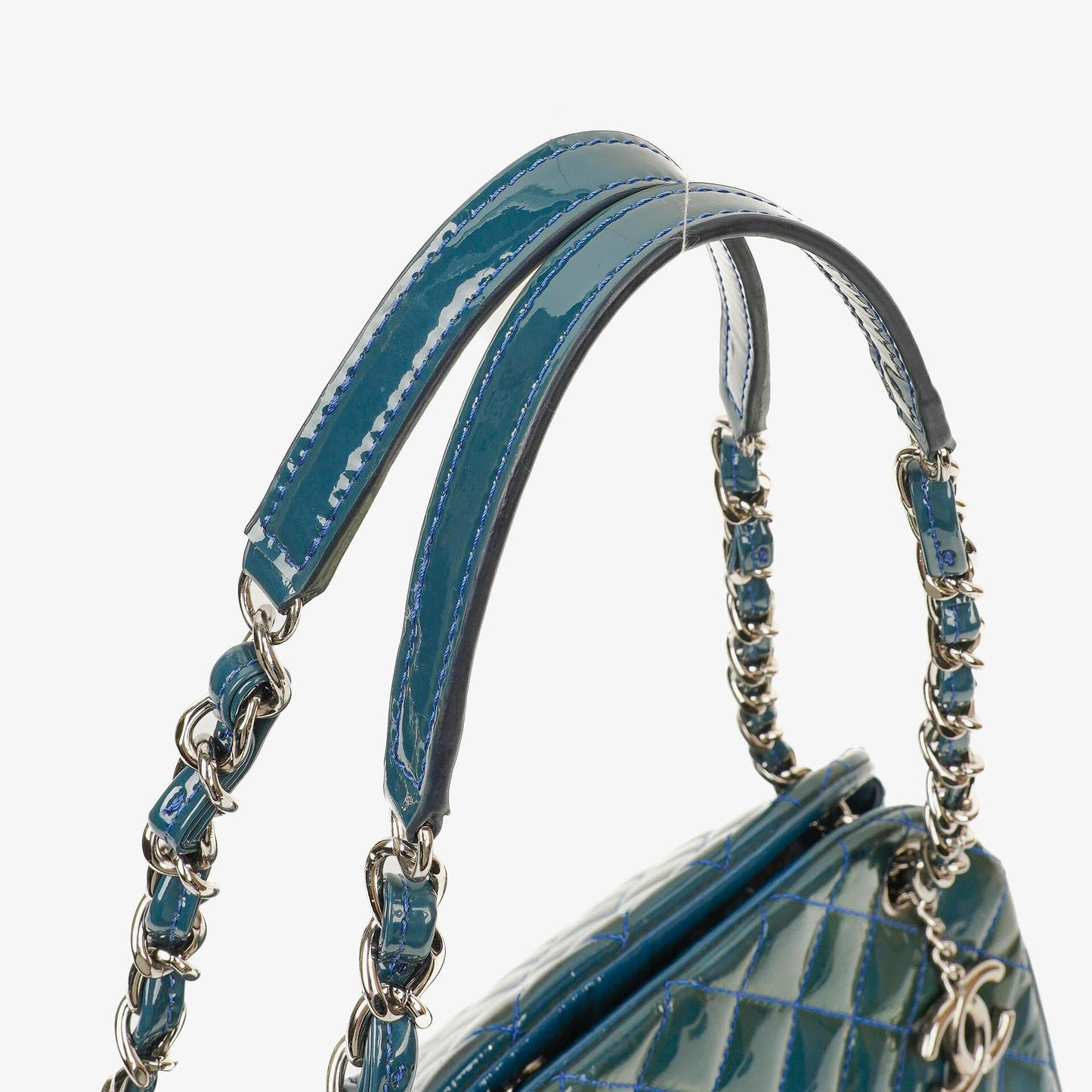 Chanel Large Just Mademoiselle Patent Quilted Bowling Bag