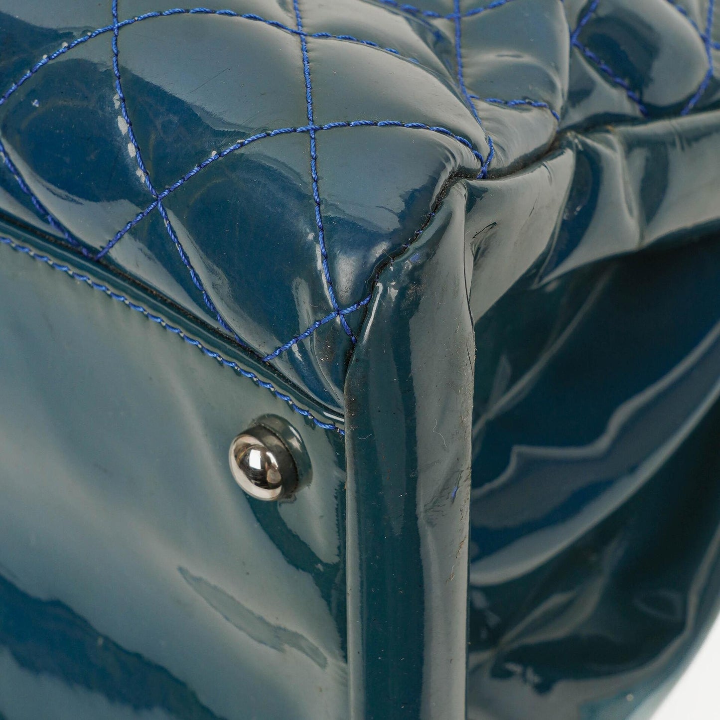 Chanel Large Just Mademoiselle Patent Quilted Bowling Bag