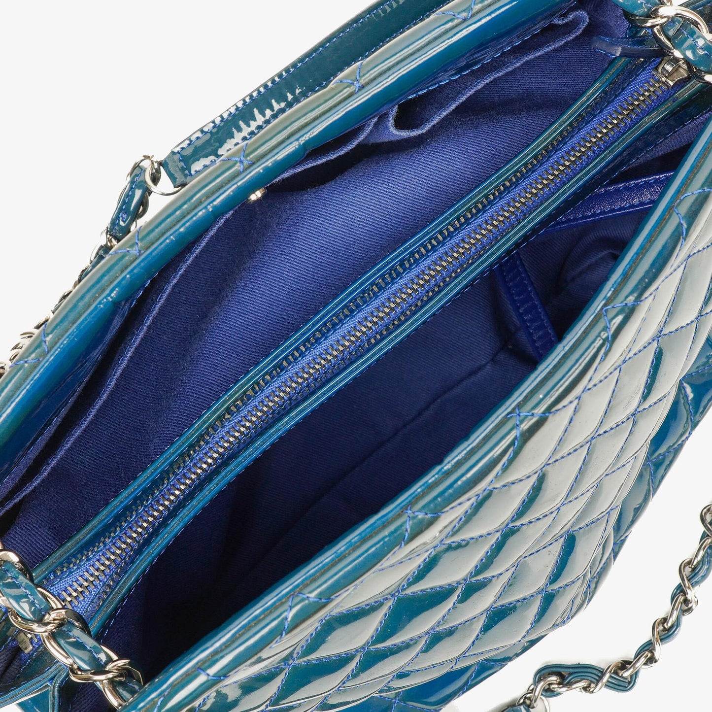 Chanel Large Just Mademoiselle Patent Quilted Bowling Bag