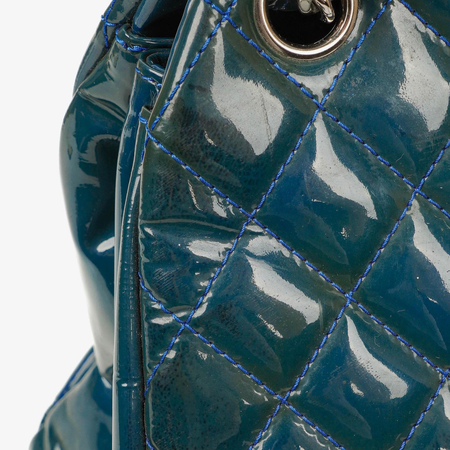 Chanel Large Just Mademoiselle Patent Quilted Bowling Bag
