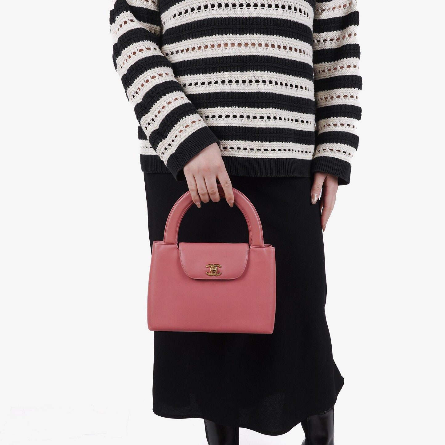 Chanel Large Kelly Pink Lambskin 24K Gold-Plated Hardware Shopping Bag
