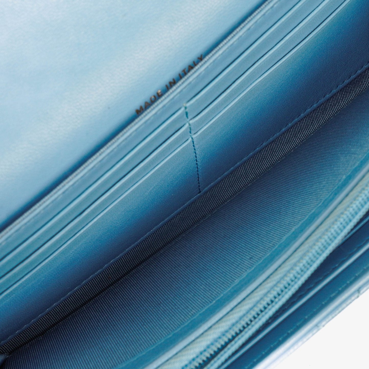 Chanel Large Quillted Lambskin Light Blue Flap Wallet