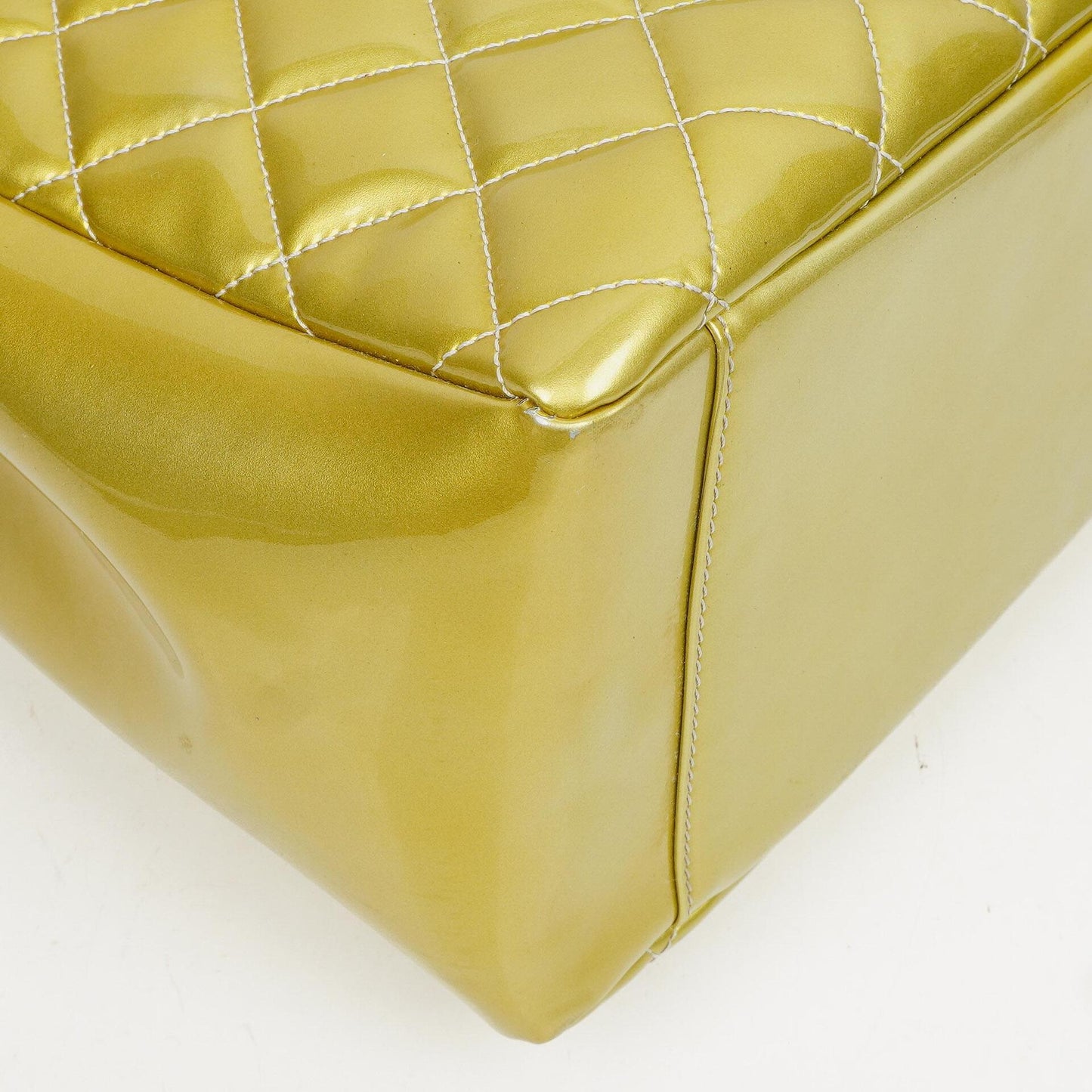 Chanel Large Quilted Patent Leather Tote Bag