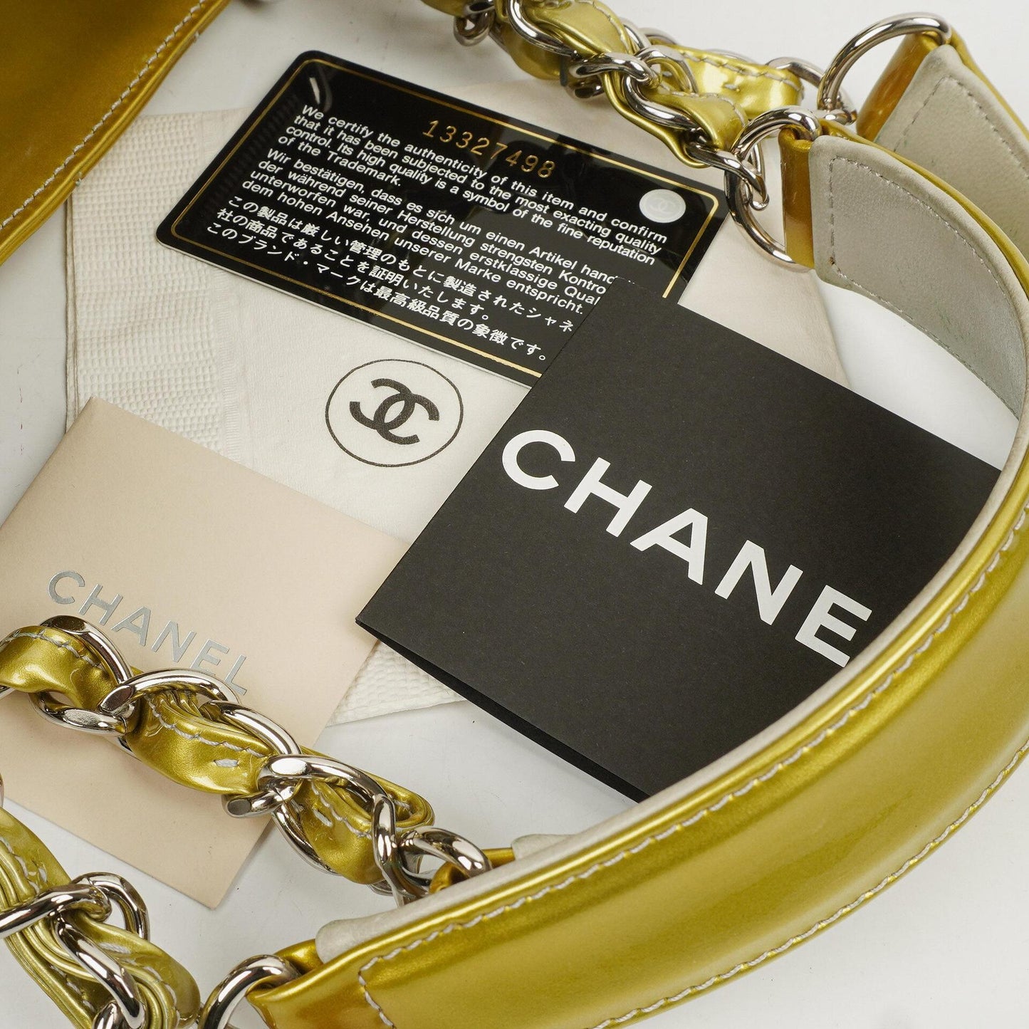 Chanel Large Quilted Patent Leather Tote Bag