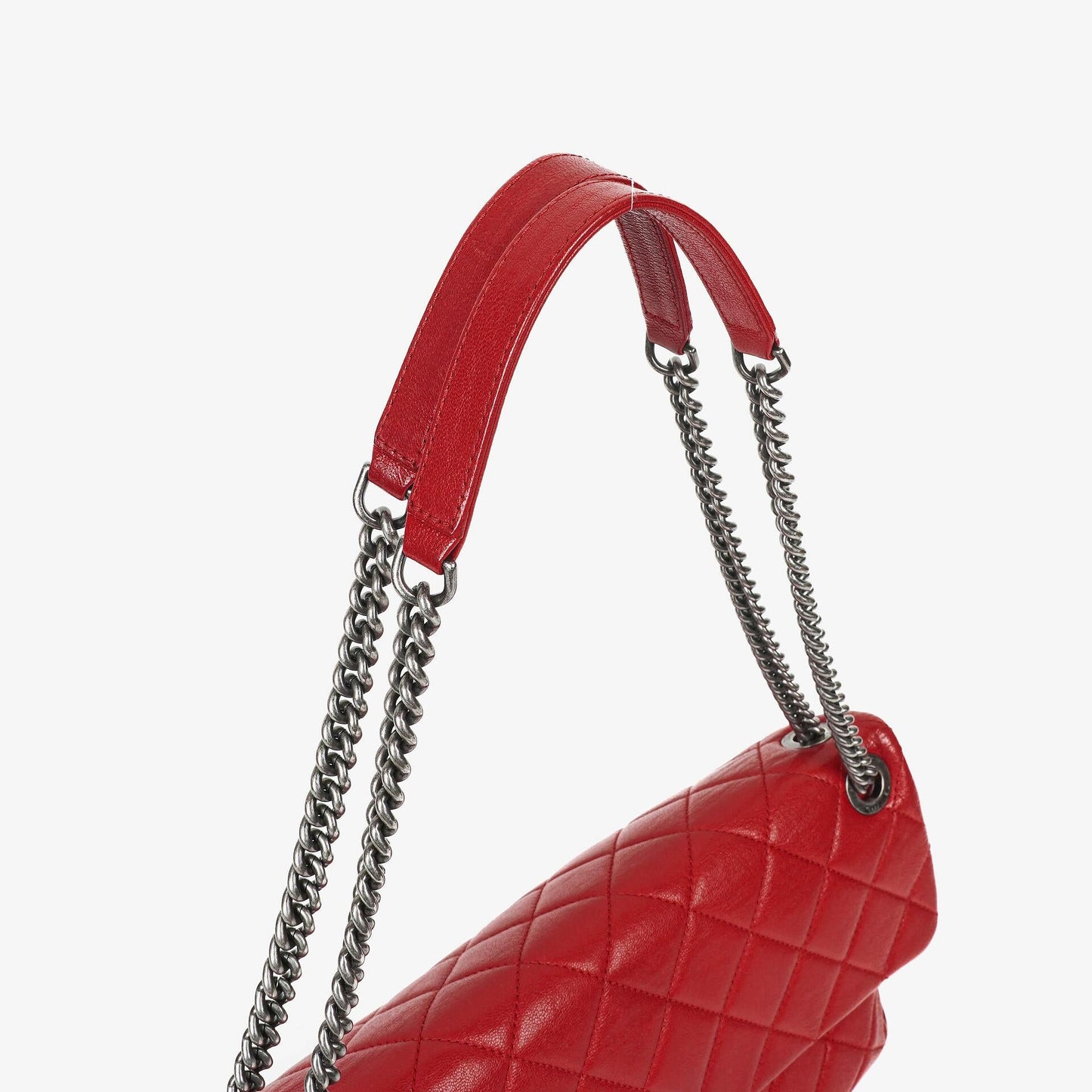Chanel Large Simply CC Rue Cambon Red Shiny Calfskin Flap Bag