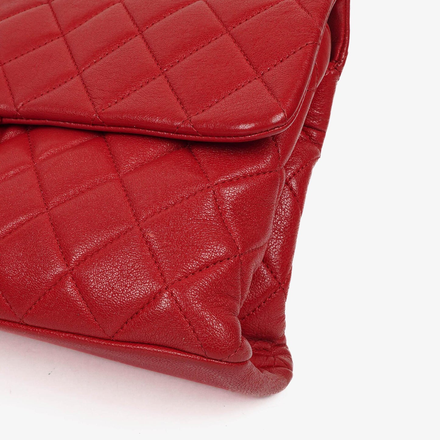 Chanel Large Simply CC Rue Cambon Red Shiny Calfskin Flap Bag