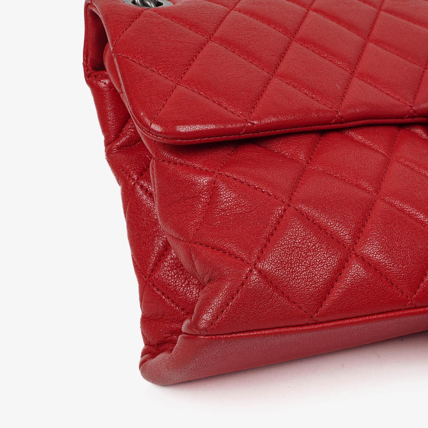Chanel Large Simply CC Rue Cambon Red Shiny Calfskin Flap Bag