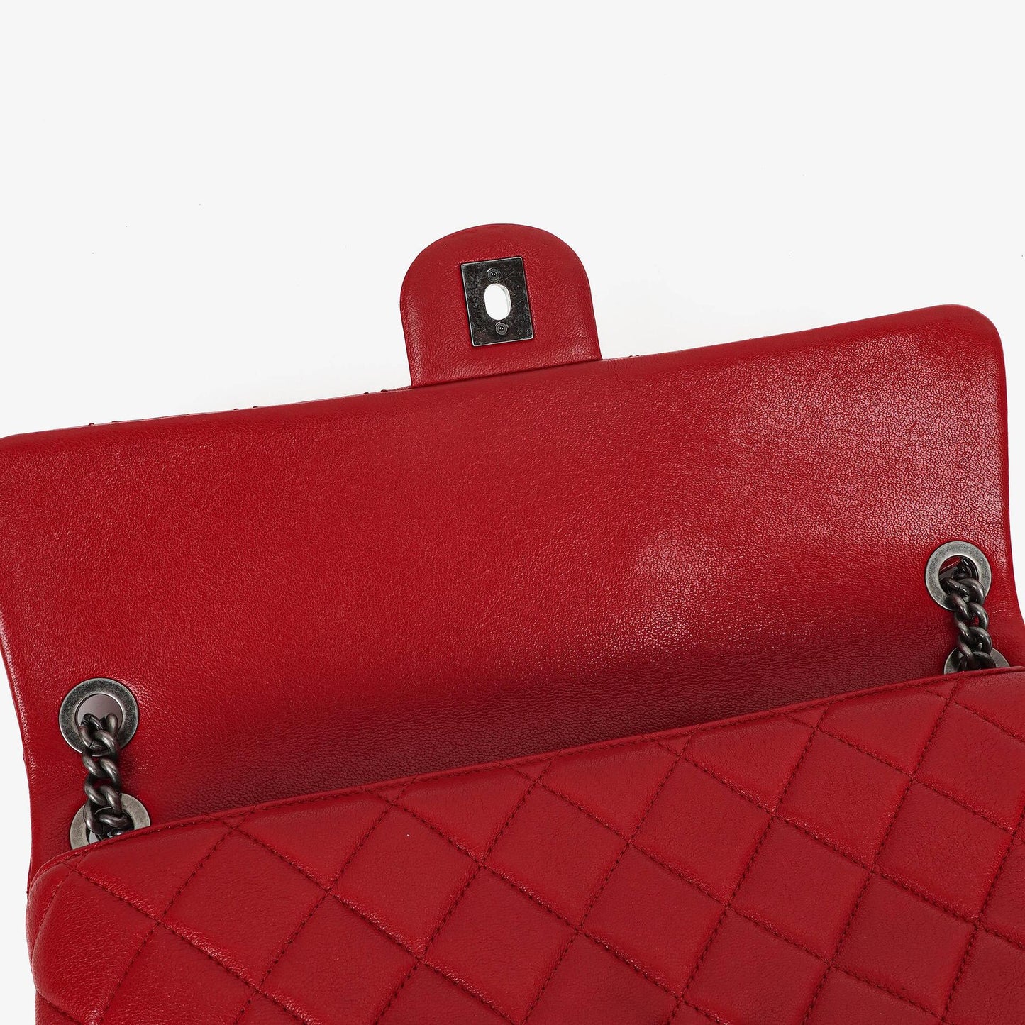 Chanel Large Simply CC Rue Cambon Red Shiny Calfskin Flap Bag