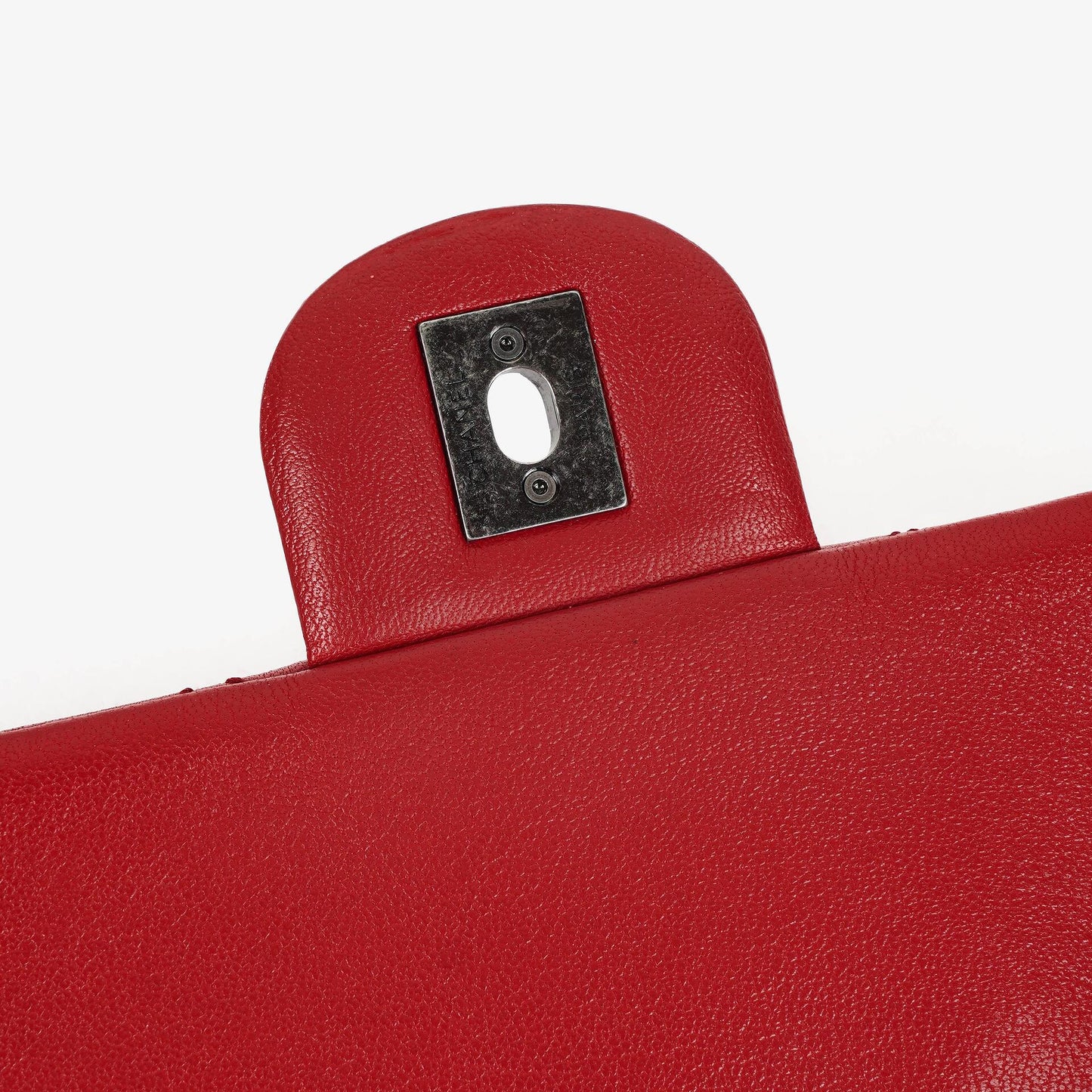 Chanel Large Simply CC Rue Cambon Red Shiny Calfskin Flap Bag