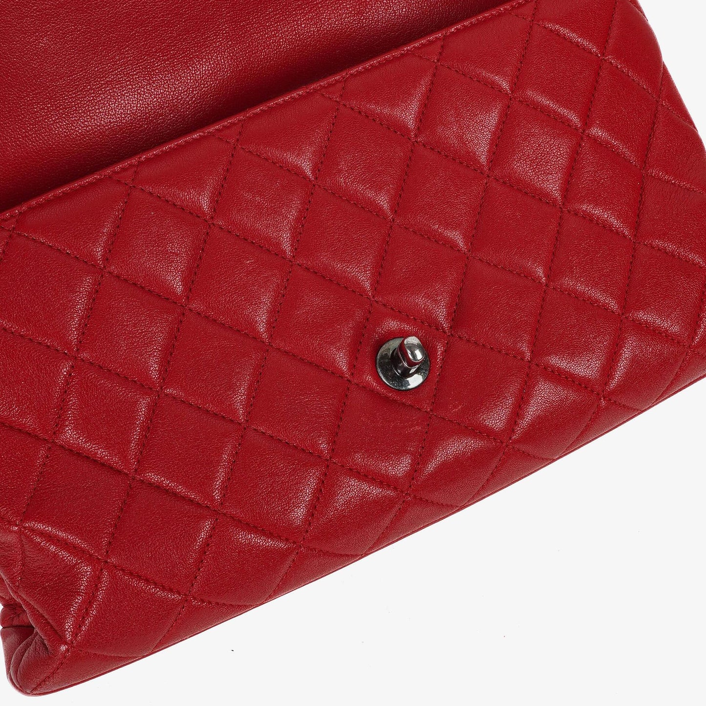 Chanel Large Simply CC Rue Cambon Red Shiny Calfskin Flap Bag