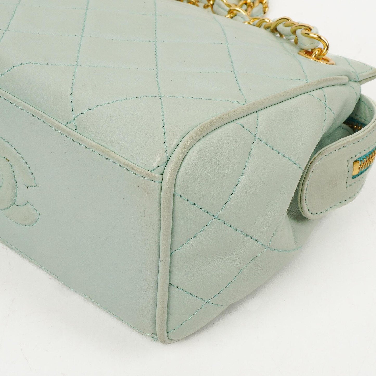 Chanel Light Blue Matelasse Chain Mini Bag
