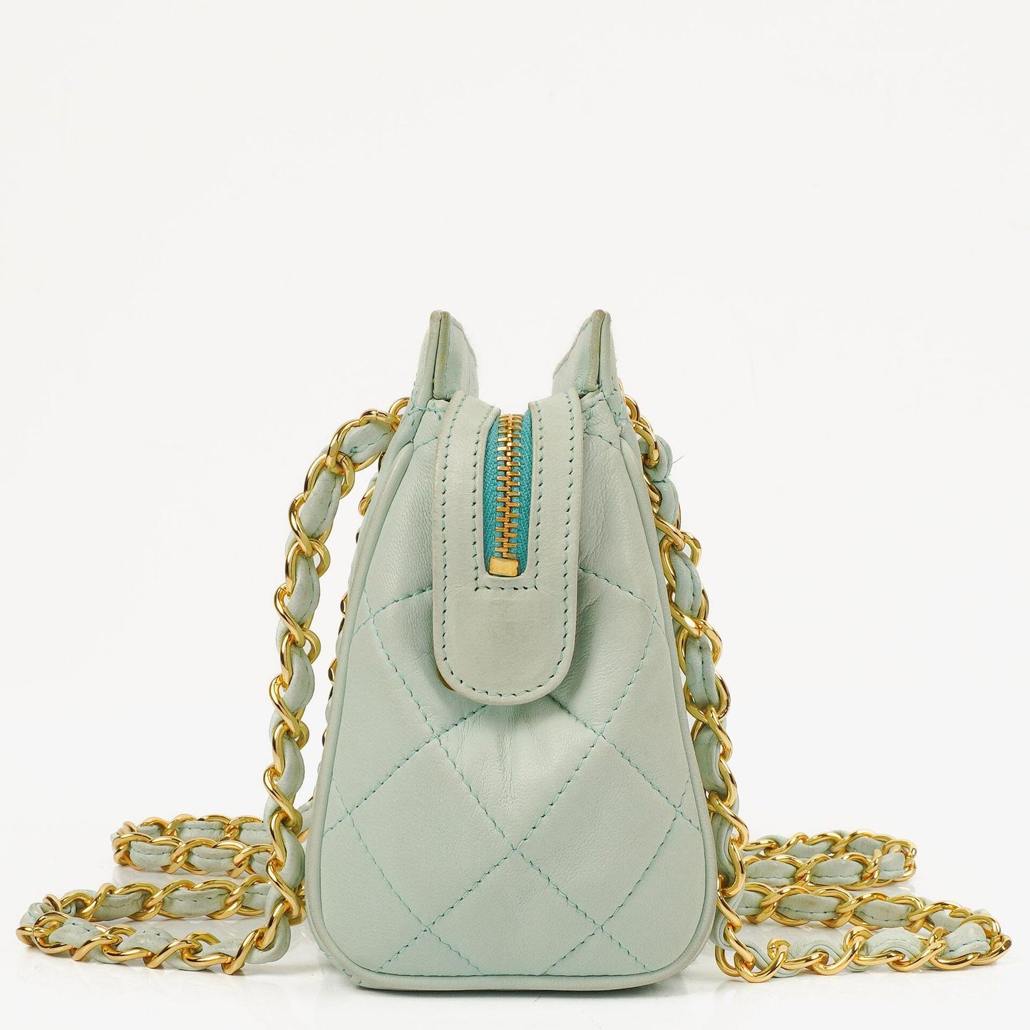 Chanel Light Blue Matelasse Chain Mini Bag