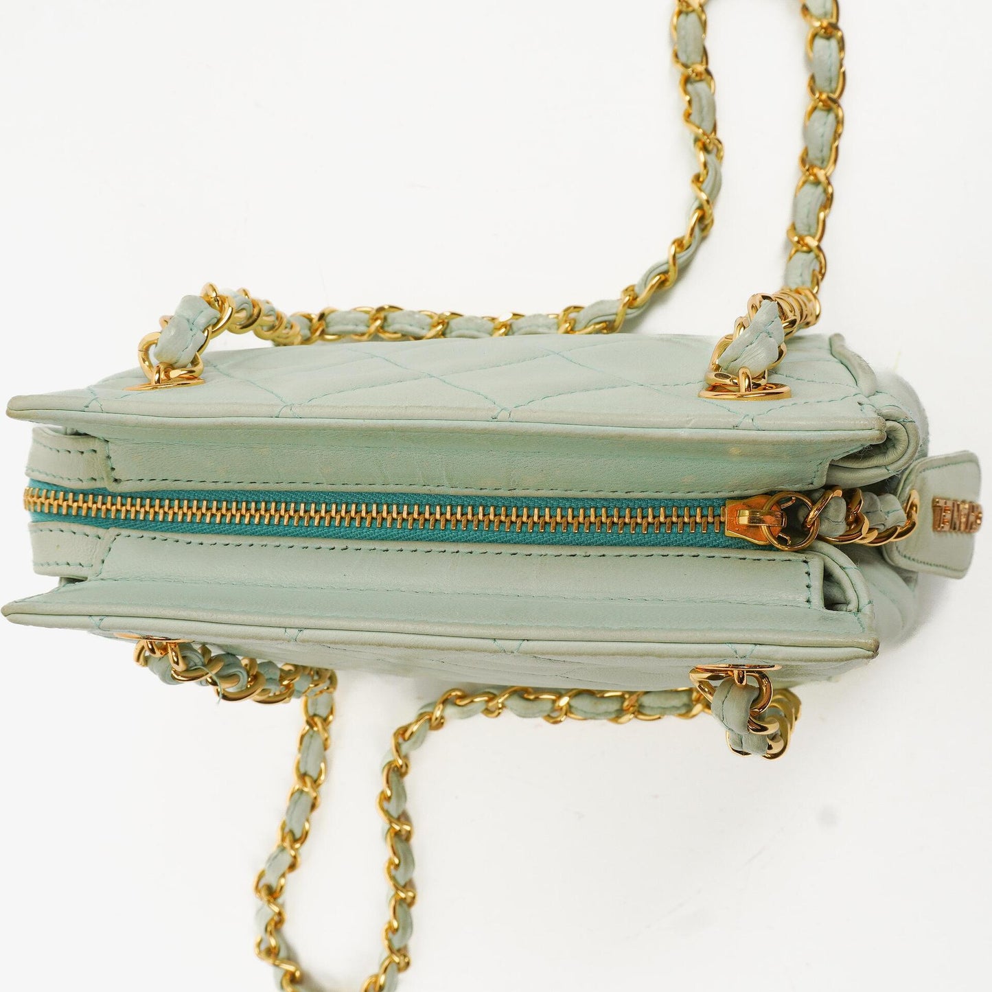 Chanel Light Blue Matelasse Chain Mini Bag