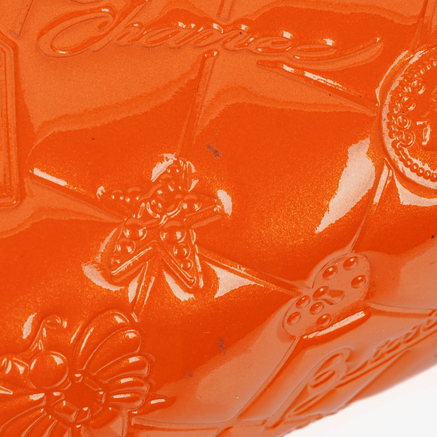 Chanel Lucky Charm Orange Patent Leather Pochatte