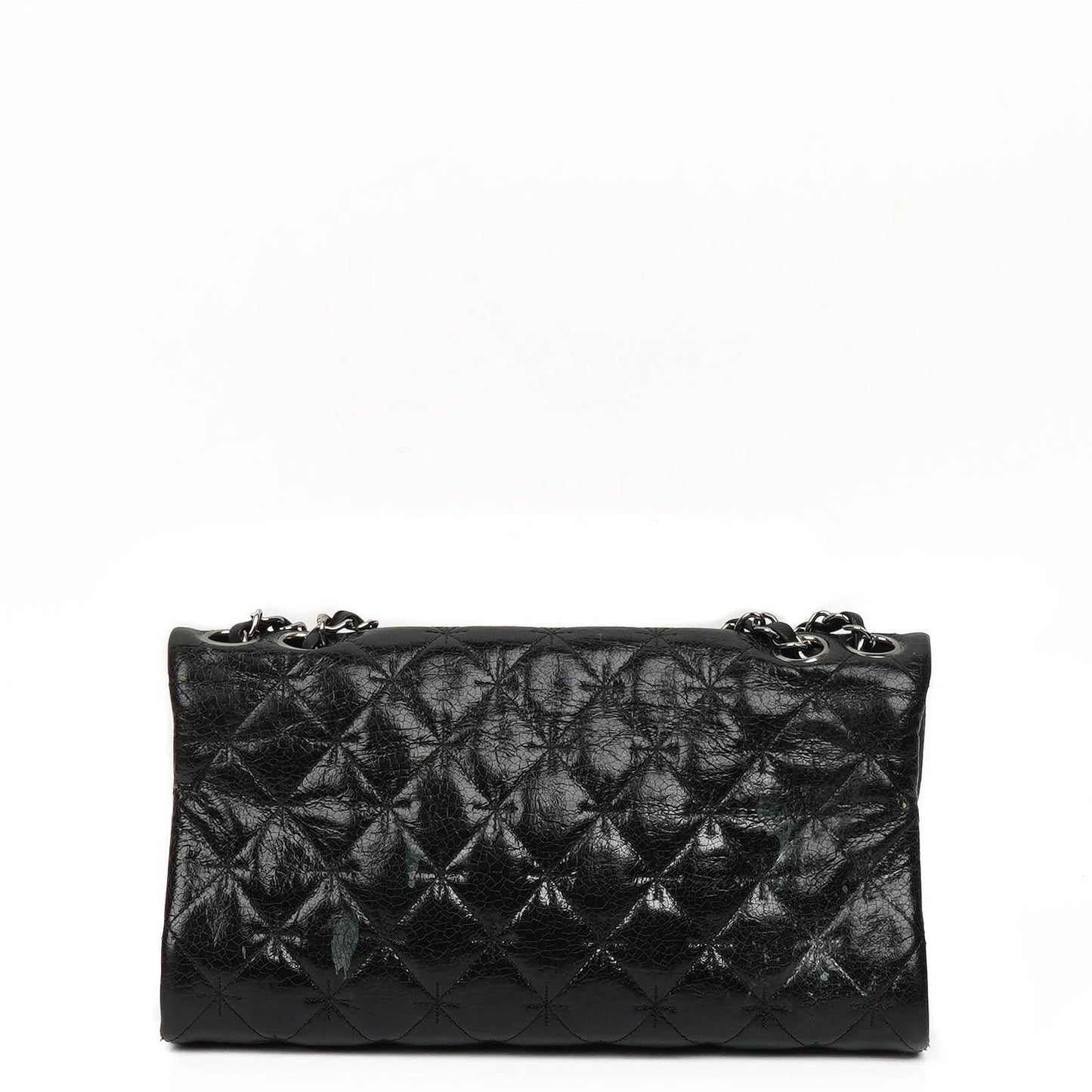Chanel Mademoiselle Flap Bag In Glazed Crackled Calfskin And Silver-Tone Hardware