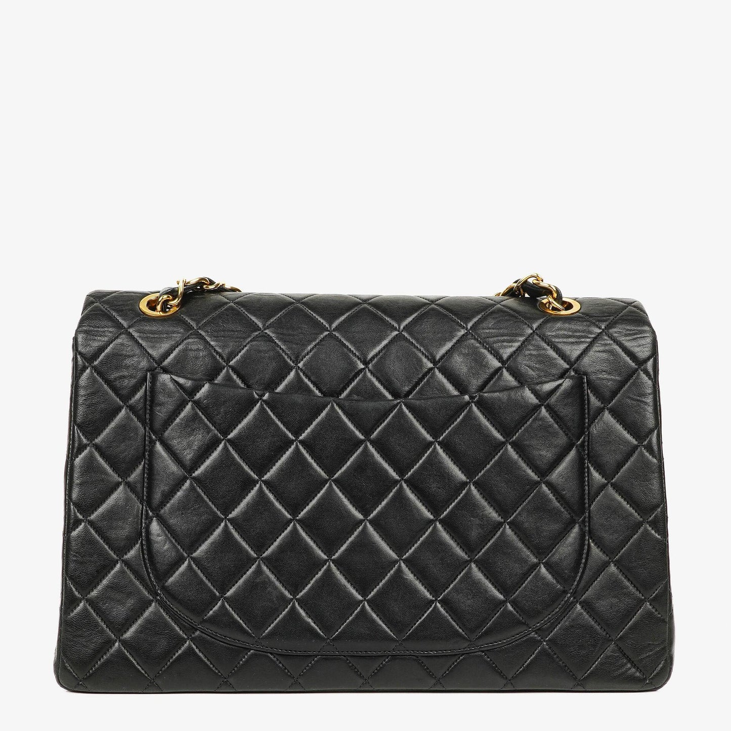 Chanel Maxi Jumbo CC Classic Single Flap Bag Black Quilted Lambskin 24K Gold-Plated Hardware