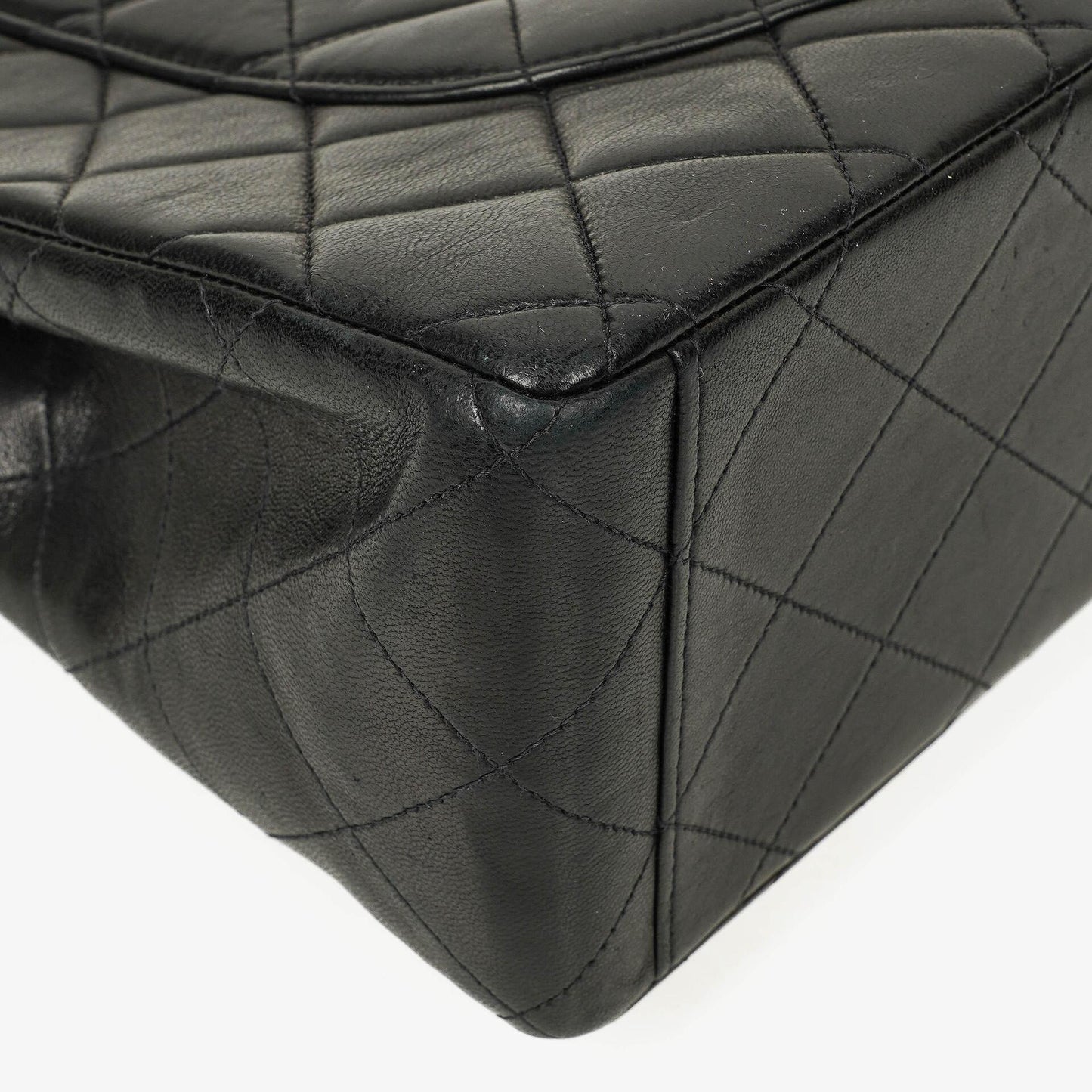 Chanel Maxi Jumbo CC Classic Single Flap Bag Black Quilted Lambskin 24K Gold-Plated Hardware