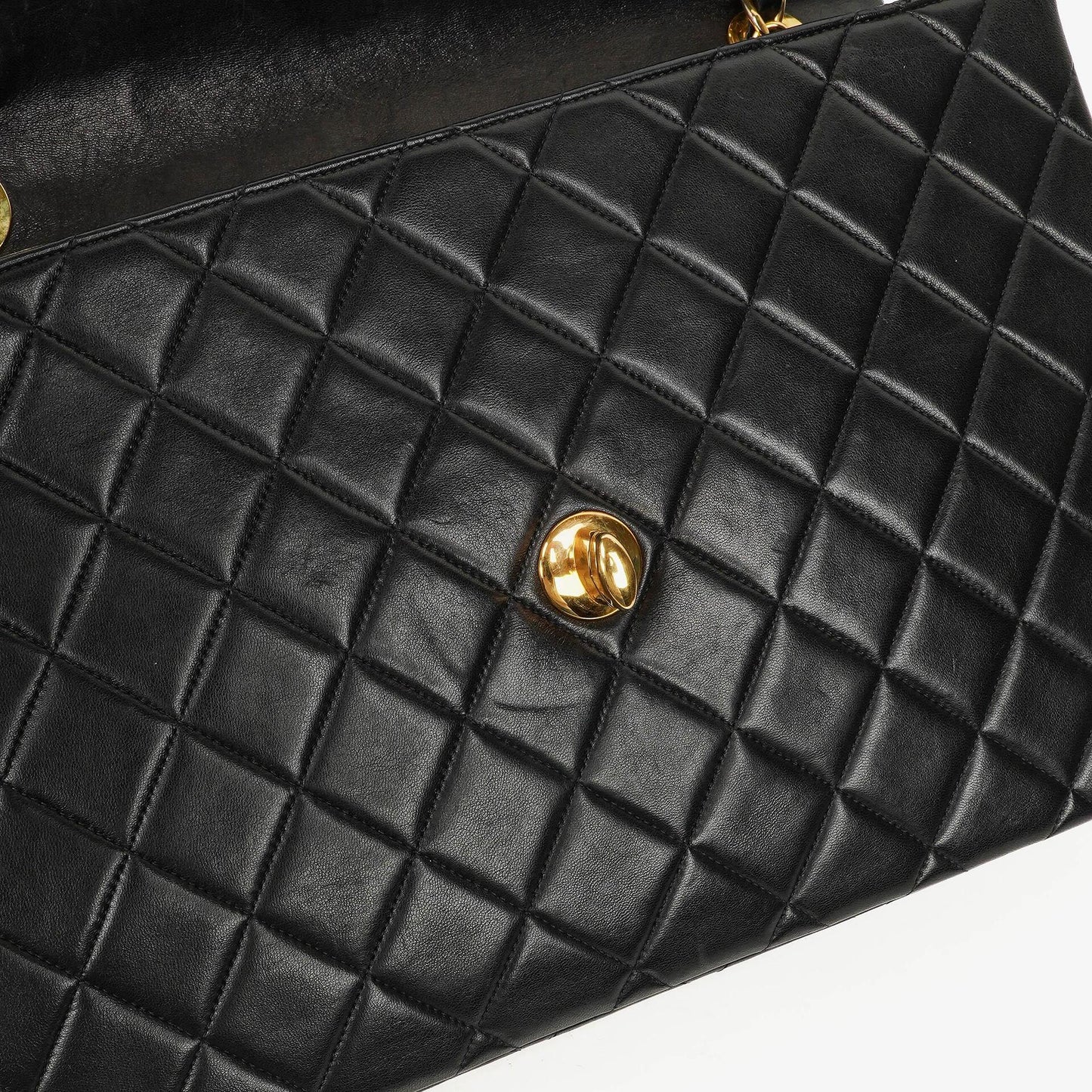 Chanel Maxi Jumbo CC Classic Single Flap Bag Black Quilted Lambskin 24K Gold-Plated Hardware