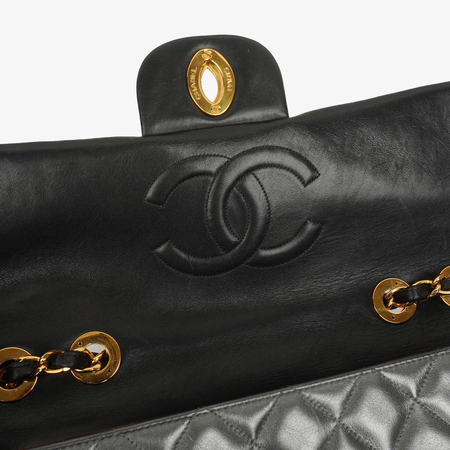 Chanel Maxi Jumbo Classic Single Flap Bag Black Quilted Lambskin 24K Gold-Plated Hardware