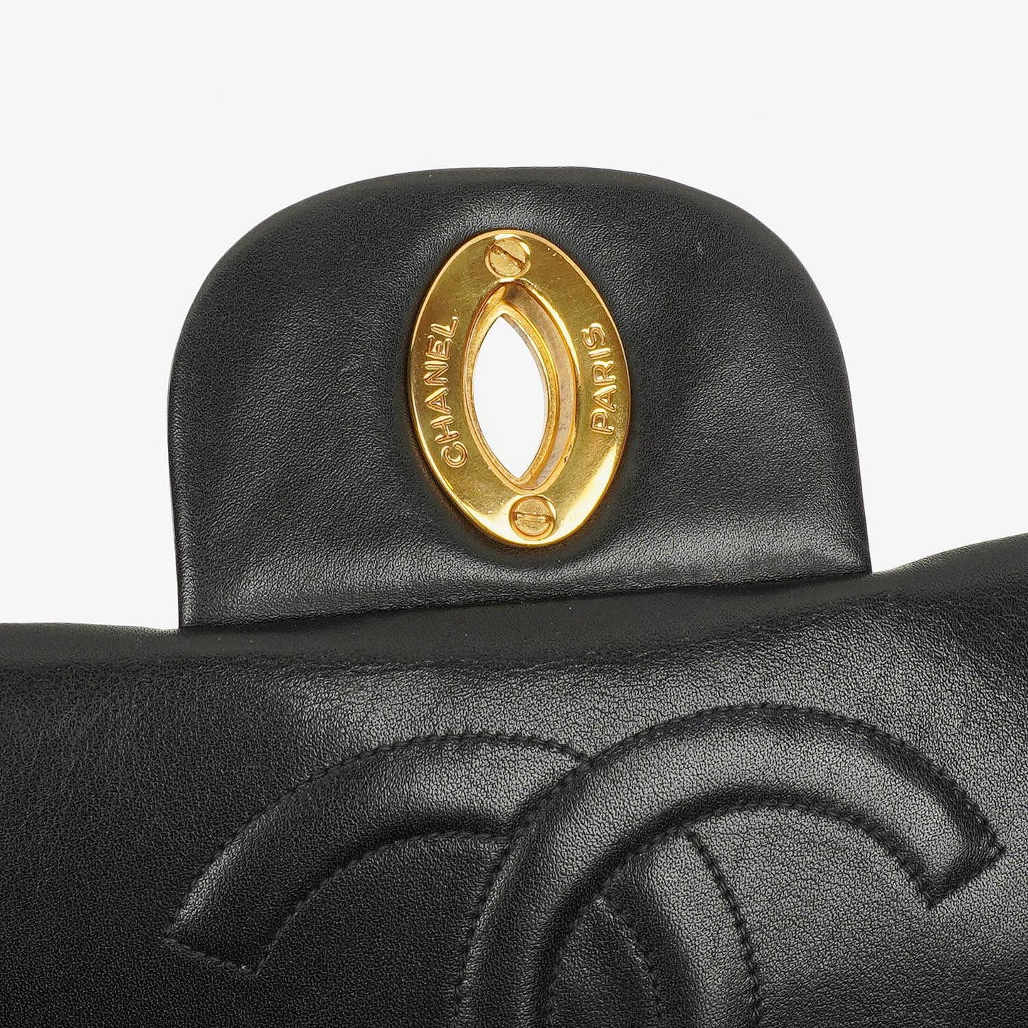 Chanel Maxi Jumbo Classic Single Flap Bag Black Quilted Lambskin 24K Gold-Plated Hardware