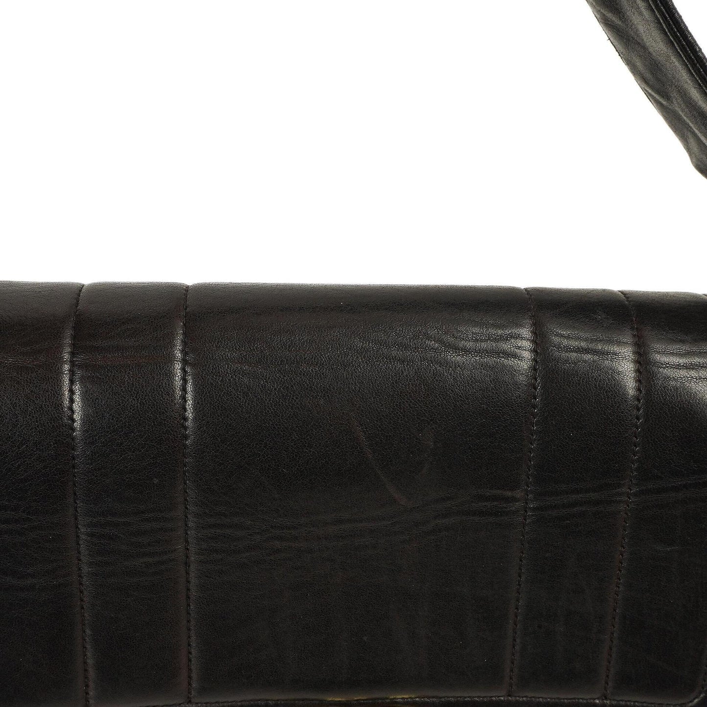 Chanel Maxi Logo Crossbody Flap Bag Black Vertical Quilted Lambskin 24K Gold-Plated Hardware