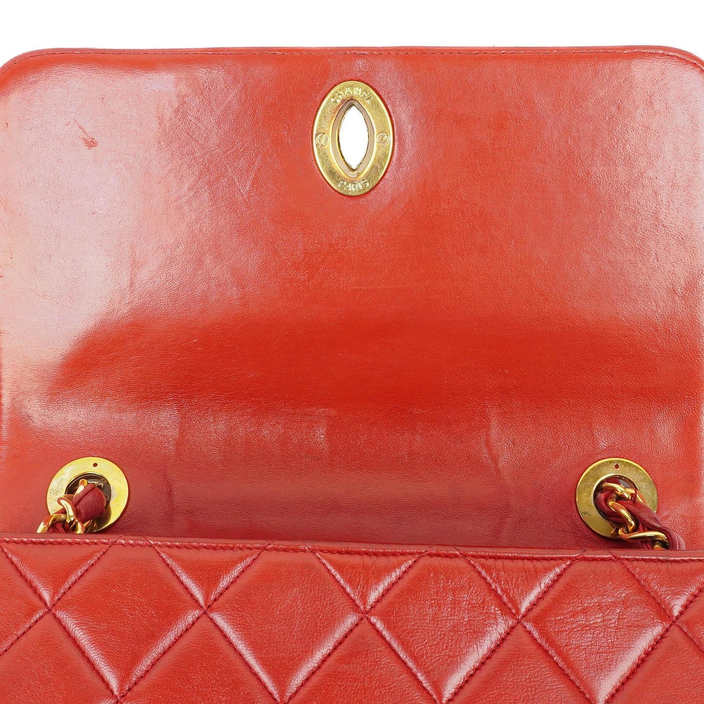 Chanel Maxi Logo Flap Bag in Red Quilted Lambskin and 24k Gold Plated Hardware
