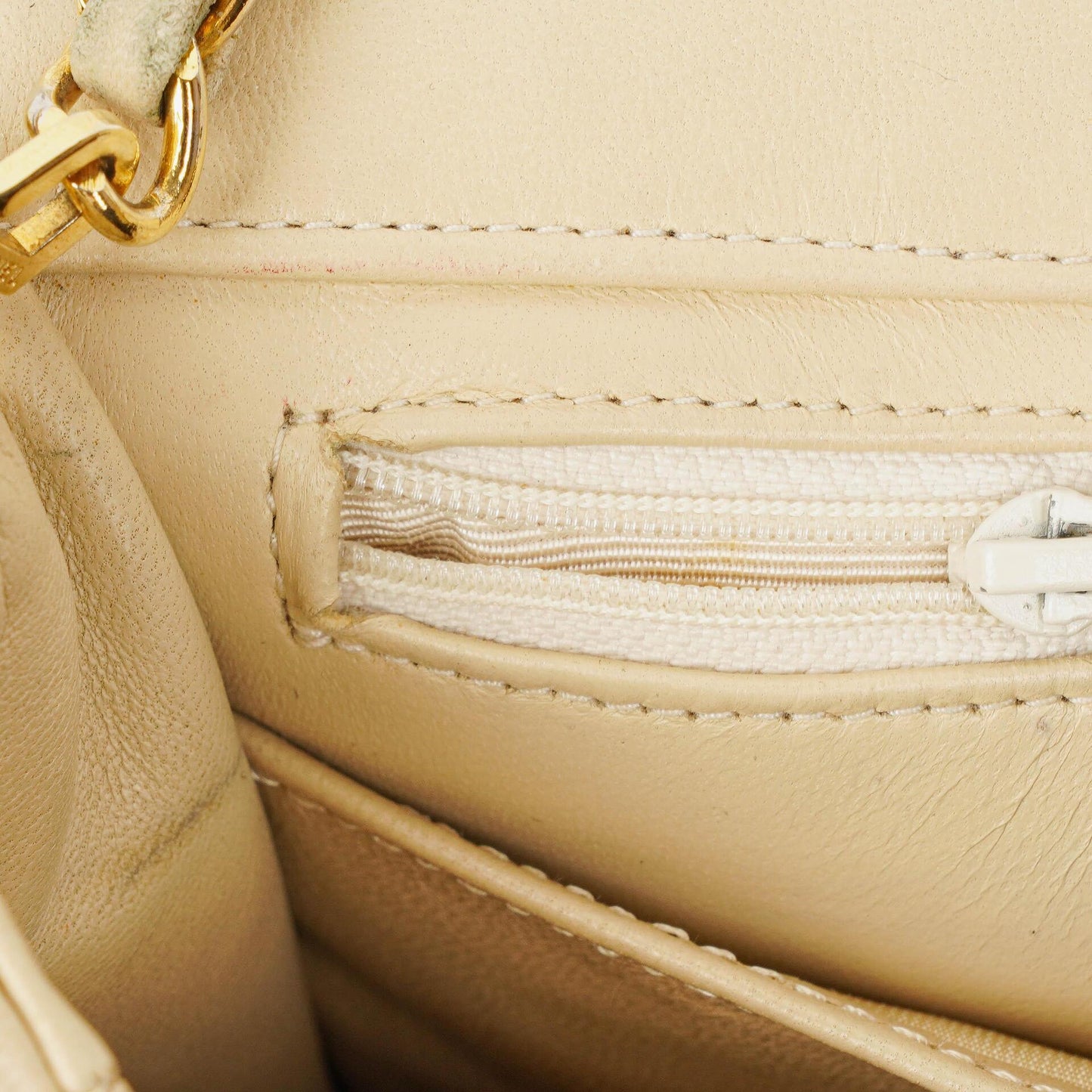 Chanel Maxi Logo Full Flap Bag Beige Quilted Leather With 24K Gold-Plated Hardware