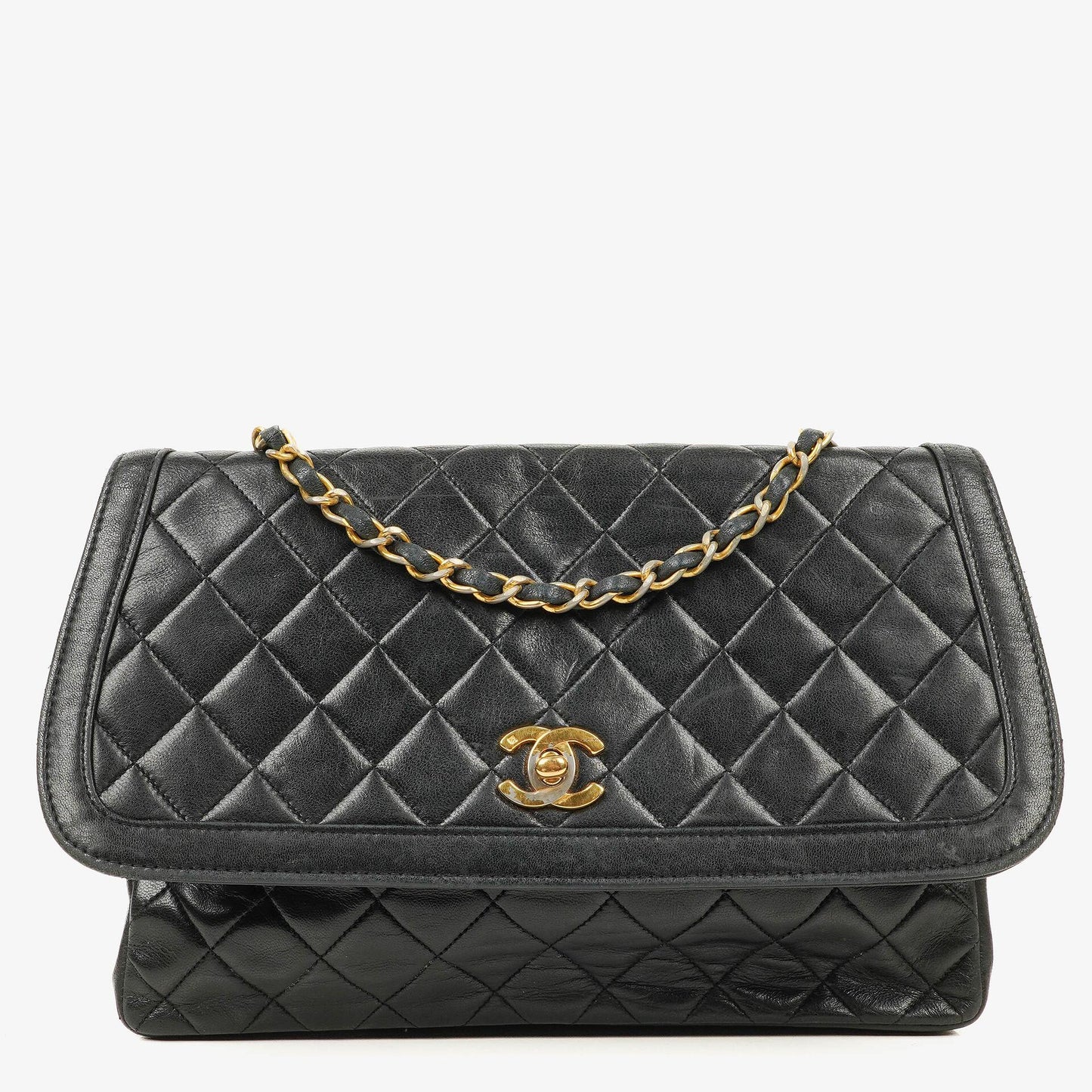 Chanel Medium Black Lambskin Quilted Single Flap Bag 24K Gold-Plated Hardware