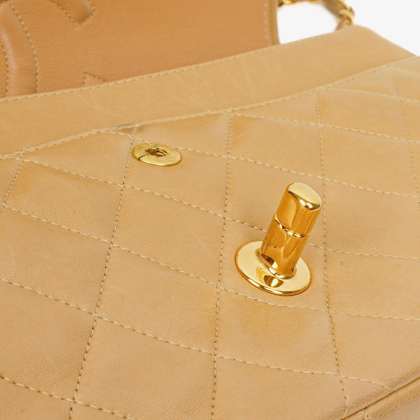 Chanel Medium Classic Beige Quilted Leather Double Flap Bag With 24K Gold-Tone Hardware