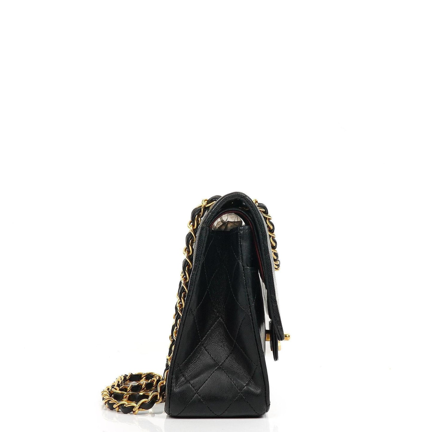 Chanel Medium Classic Black Quilted Lambskin Double Flap Bag With 24K Gold-Plated Hardware