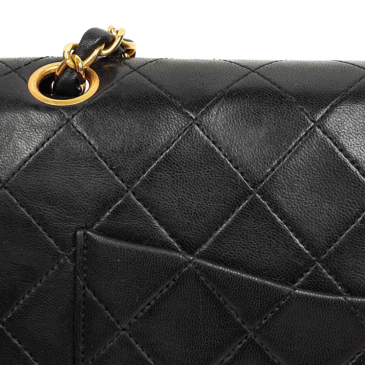 Chanel Medium Classic Black Quilted Lambskin Double Flap Bag With 24K Gold-Plated Hardware
