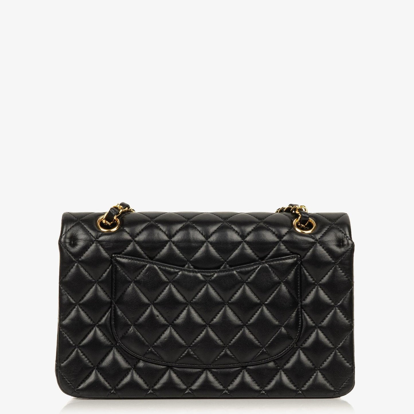 Chanel Medium Classic Black Quilted Lambskin Double Flap Bag With Gold-Tone Hardware