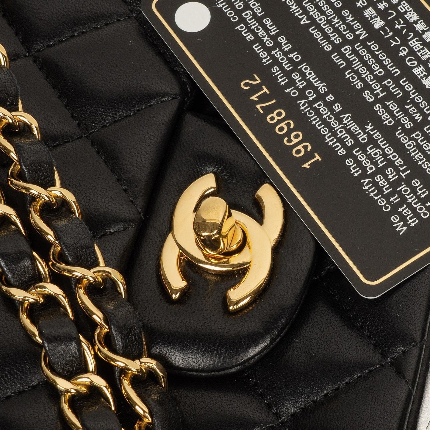 Chanel Medium Classic Black Quilted Lambskin Double Flap Bag With Gold-Tone Hardware