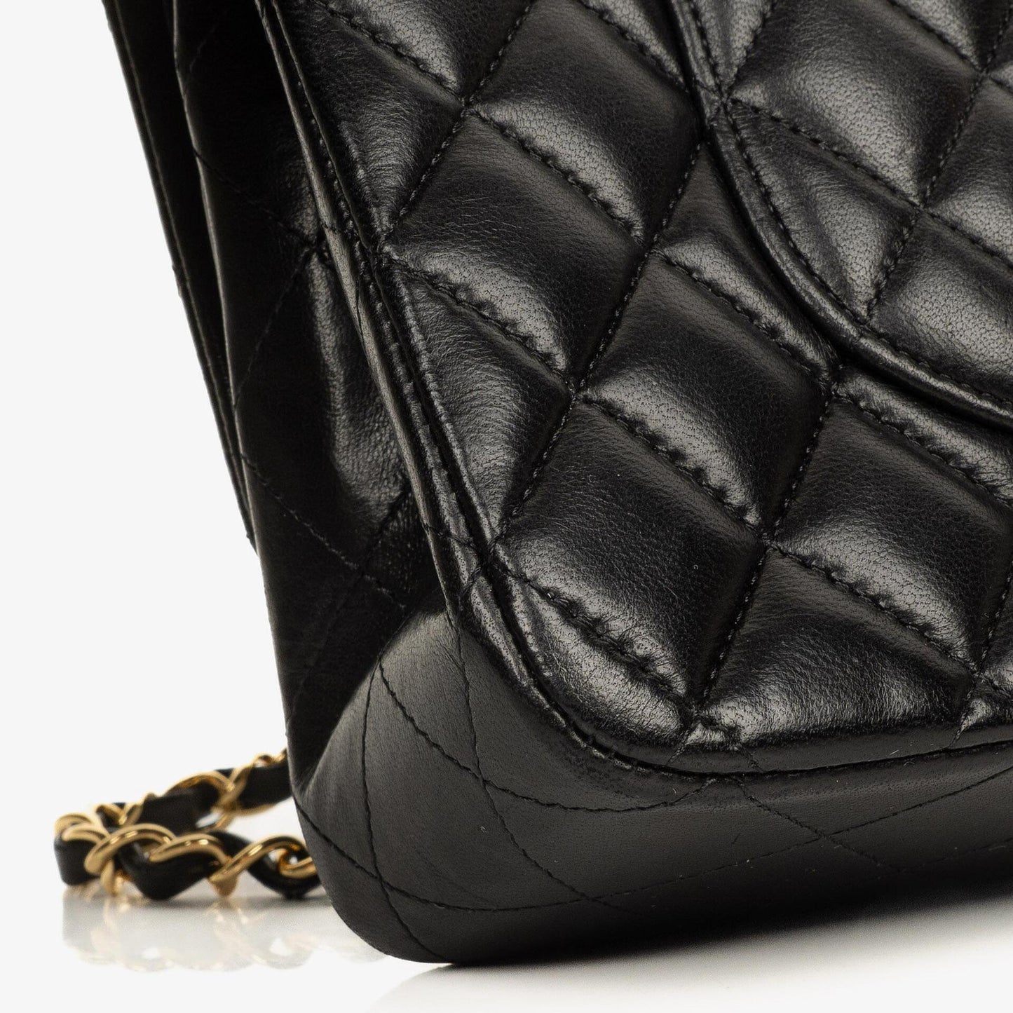 Chanel Medium Classic Black Quilted Lambskin Double Flap Bag With Gold-Tone Hardware