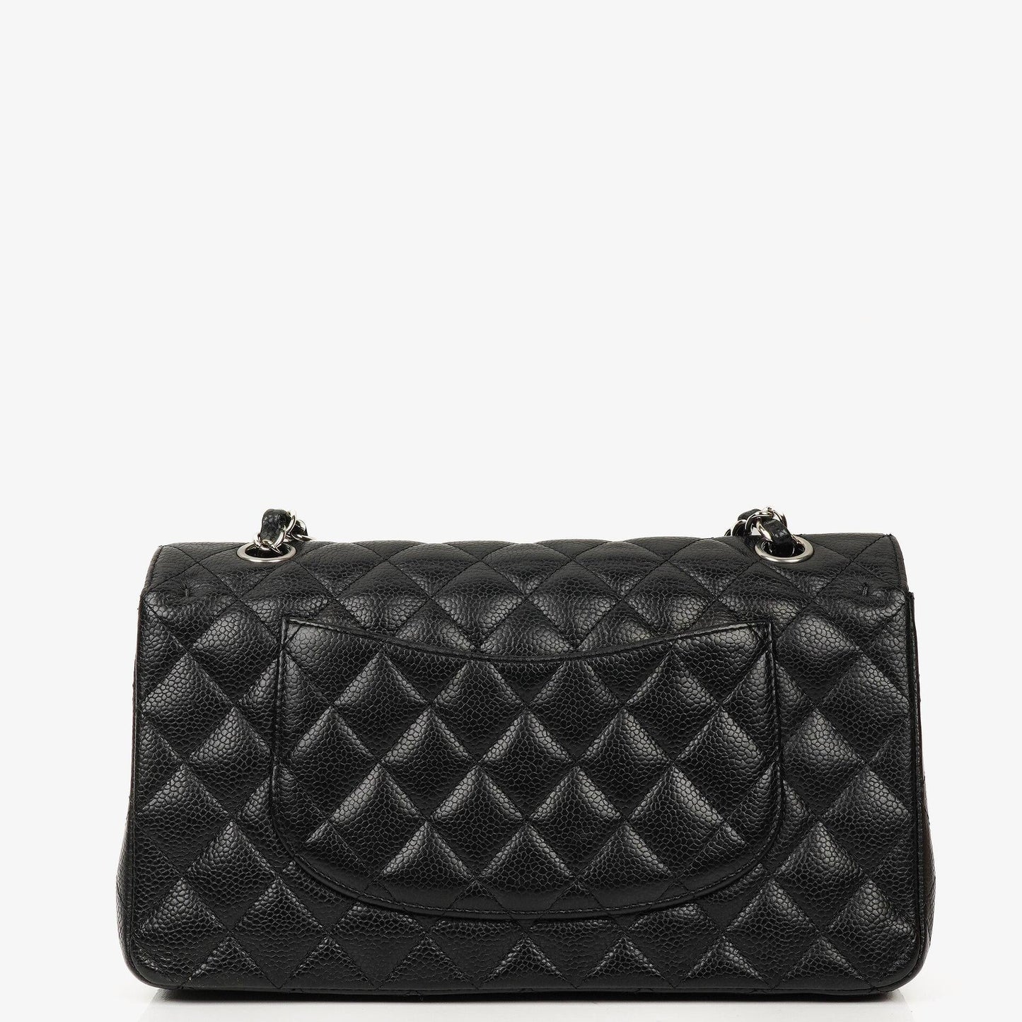 Chanel Medium Classic Double Flap Bag Black Quilted Caviar Leather With Silver-Tone Hardware, 2010-2011
