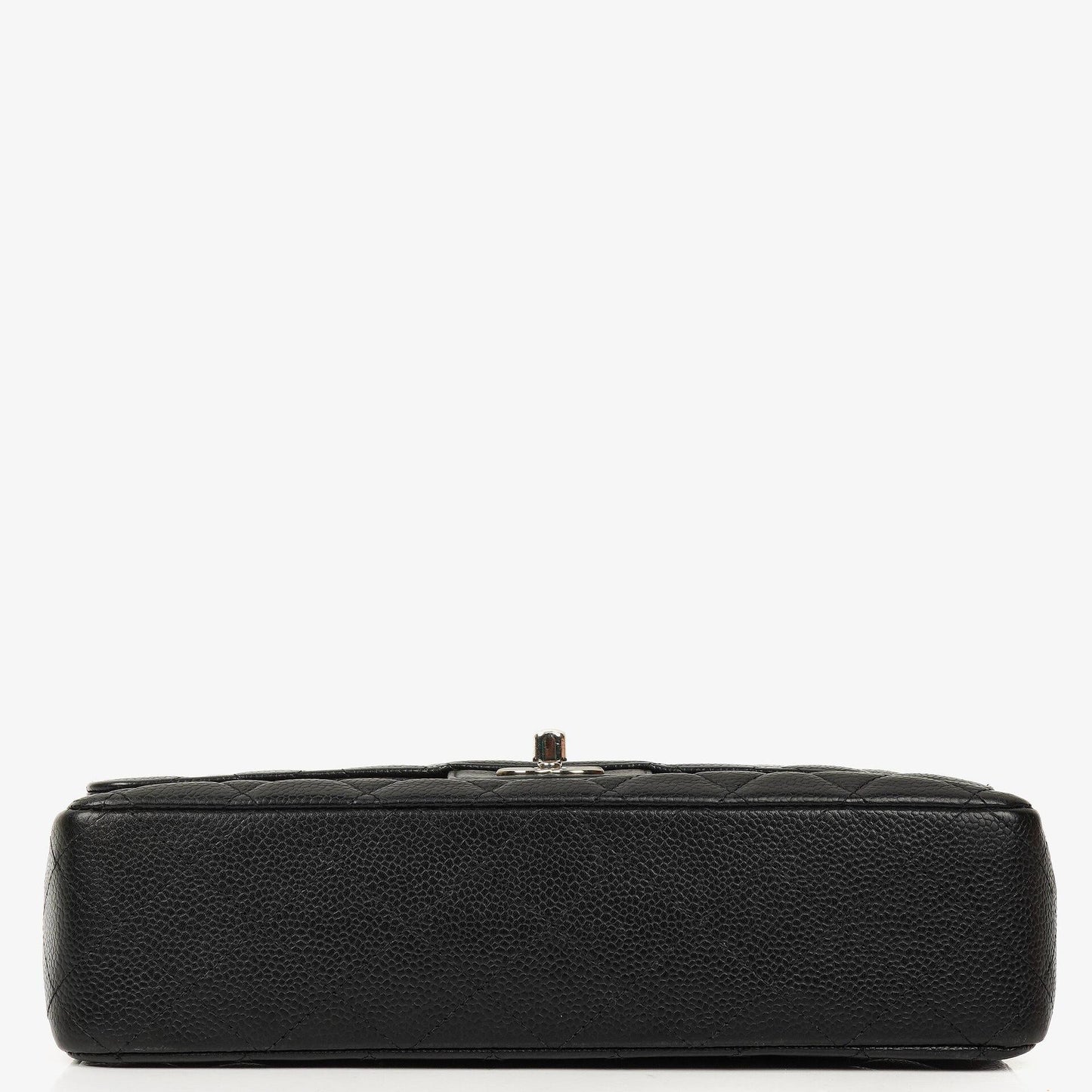 Chanel Medium Classic Double Flap Bag Black Quilted Caviar Leather With Silver-Tone Hardware, 2010-2011