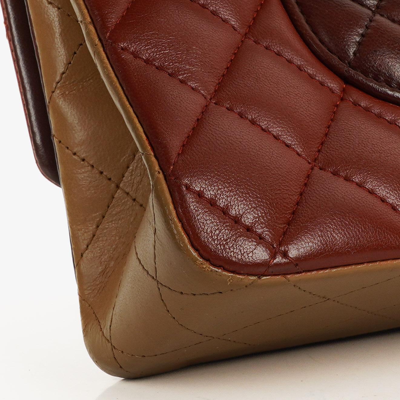 Chanel Medium Classic Double Flap Bag Brown Multicolor Quilted Lambskin With Aged Gold-Tone Hardware