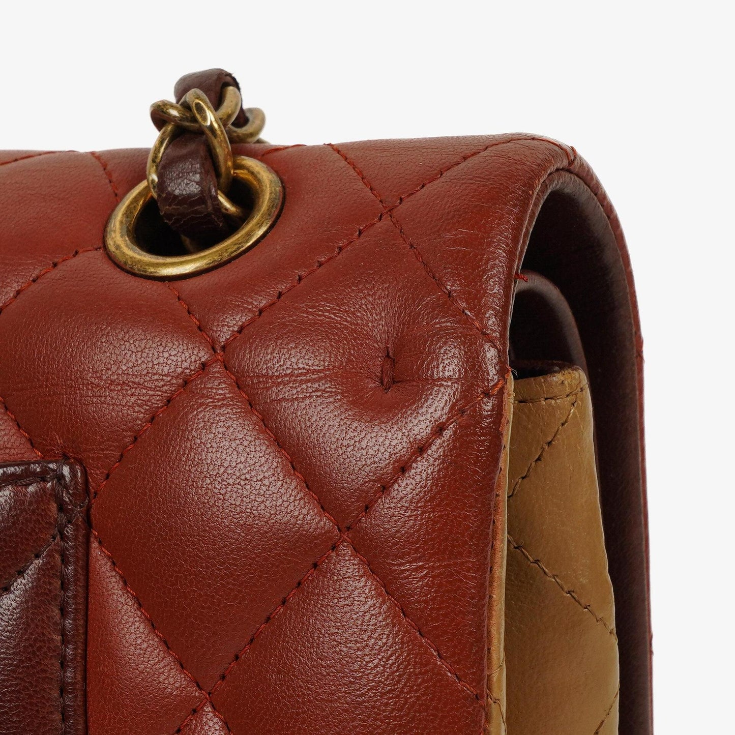 Chanel Medium Classic Double Flap Bag Brown Multicolor Quilted Lambskin With Aged Gold-Tone Hardware