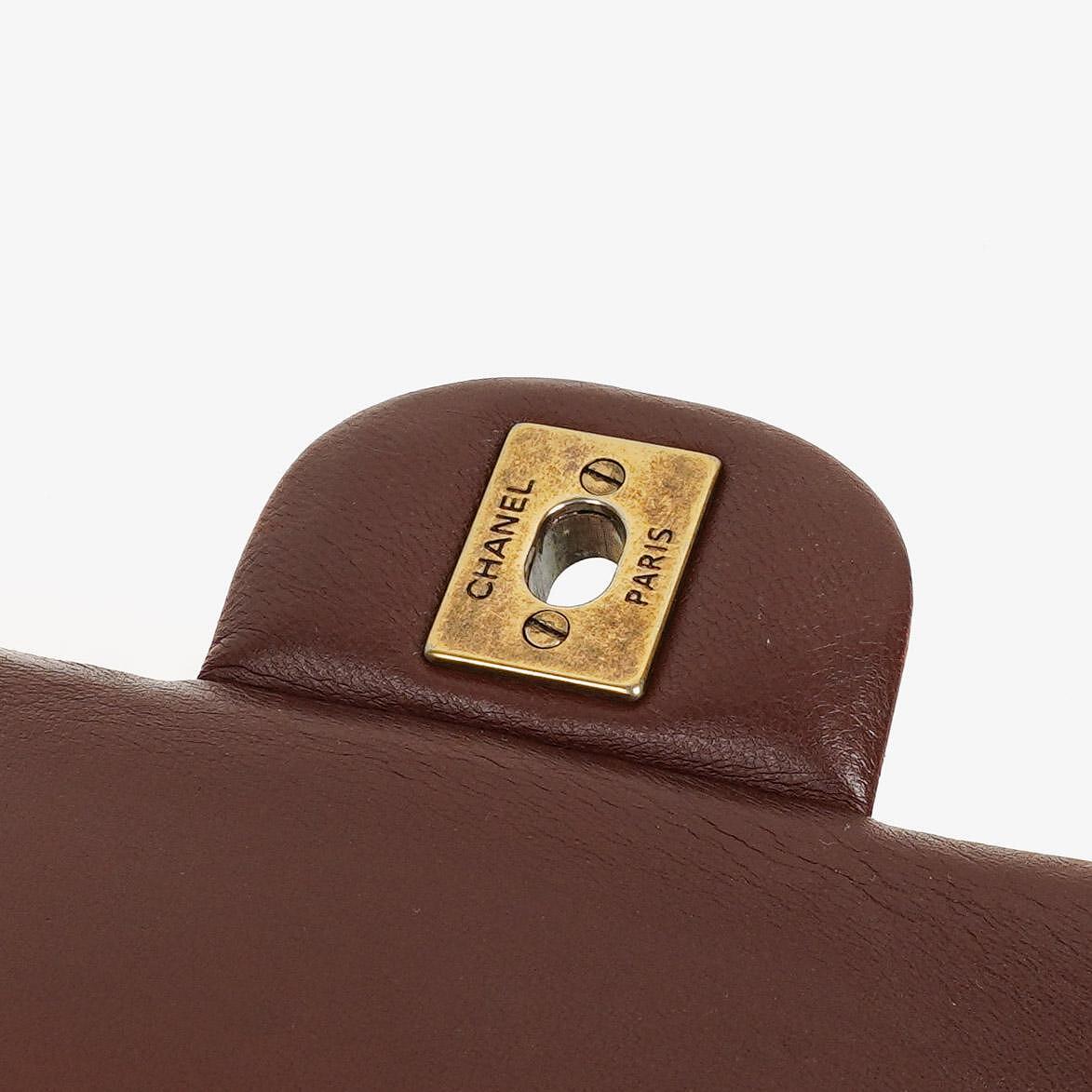 Chanel Medium Classic Double Flap Bag Brown Multicolor Quilted Lambskin With Aged Gold-Tone Hardware