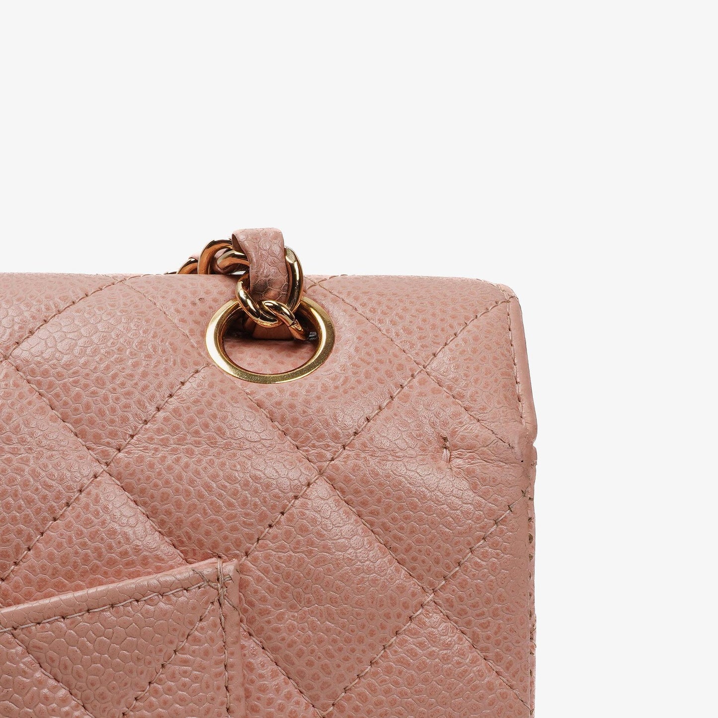 Chanel Medium Classic Double Flap Bag Pink Quilted Caviar Leather With 24K Gold-Plated Hardware